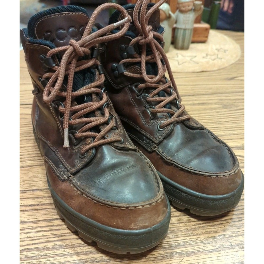 Ecco Track II High‎ Gore-Tex Waterproof Brown Leather Ankle Boots Mens 8 8.5